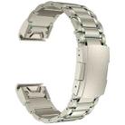 For Garmin 26mm Five-beads Titanium Alloy Push Buckle Metal Quick Release Watch Band(Titanium Color) - 1