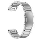 For Garmin 26mm Three-beads Titanium Alloy Push Buckle Metal Quick Release Watch Band(Silver) - 2