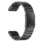 For Garmin 22mm Three-beads Titanium Alloy Push Buckle Metal Quick Release Watch Band(Black) - 2