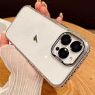 For iPhone 12 Pro Transparent Phone Case with Lens Film(Black) - 1