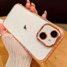 For iPhone 13 Transparent Phone Case with Lens Film(Orange) - 1