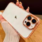 For iPhone 13 Pro Transparent Phone Case with Lens Film(Orange) - 1