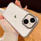 For iPhone 14 Transparent Phone Case with Lens Film(Black) - 1