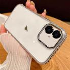 For iPhone 16 Transparent Phone Case with Lens Film(Black) - 1