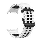 For Samsung Galaxy Watch Ultra 47mm Ocean Two Color Dual-Row Hole Silicone Watch Band(White Black) - 3