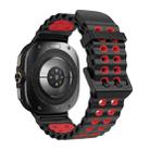 For Samsung Galaxy Watch Ultra 47mm Ocean Two Color Dual-Row Hole Silicone Watch Band(Black Red) - 2