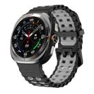 For Samsung Galaxy Watch Ultra 47mm Ocean Two Color Dual-Row Hole Silicone Watch Band(Black Grey) - 1