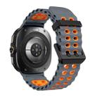 For Samsung Galaxy Watch Ultra 47mm Ocean Two Color Dual-Row Hole Silicone Watch Band(Space Gray Orange) - 2