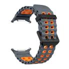 For Samsung Galaxy Watch Ultra 47mm Ocean Two Color Dual-Row Hole Silicone Watch Band(Space Gray Orange) - 3