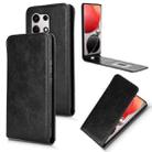 For itel S25 Ultra Magnetic Vertical Flip Leather Phone Case(Black) - 1