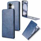 For itel A80 4G Magnetic Vertical Flip Leather Phone Case(Blue) - 1