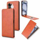 For itel A80 4G Magnetic Vertical Flip Leather Phone Case(Brown) - 1