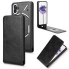 For Nothing Phone 1 Magnetic Vertical Flip Leather Phone Case(Black) - 1