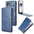 For Nothing Phone 1 Magnetic Vertical Flip Leather Phone Case(Blue) - 1