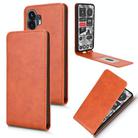For Nothing Phone 2 Magnetic Vertical Flip Leather Phone Case(Brown) - 1