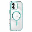 For iPhone 16 Plus Acrylic Hybrid TPU Airbag Shockproof MagSafe Phone Case(Mint Green) - 1