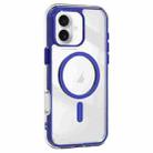 For iPhone 16 Plus Acrylic Hybrid TPU Airbag Shockproof MagSafe Phone Case(Dark Blue) - 1