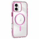 For iPhone 16 Plus Acrylic Hybrid TPU Airbag Shockproof MagSafe Phone Case(Pink) - 1