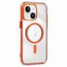 For iPhone 15 Plus Acrylic Hybrid TPU Airbag Shockproof MagSafe Phone Case(Orange) - 1