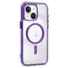 For iPhone 15 Acrylic Hybrid TPU Airbag Shockproof MagSafe Phone Case(Purple) - 1