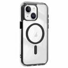 For iPhone 15 Acrylic Hybrid TPU Airbag Shockproof MagSafe Phone Case(Black) - 1