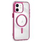 For iPhone 12 Acrylic Hybrid TPU Airbag Shockproof MagSafe Phone Case(Rose Red) - 1