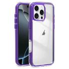 For iPhone 16 Pro Max Acrylic Hybrid TPU 3-in-1 Airbag Shockproof Phone Case(Purple) - 1