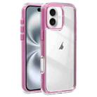 For iPhone 16 Plus Acrylic Hybrid TPU 3-in-1 Airbag Shockproof Phone Case(Pink) - 1