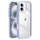 For iPhone 16 Acrylic Hybrid TPU 3-in-1 Airbag Shockproof Phone Case(Light Purple) - 1