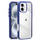 For iPhone 16 Acrylic Hybrid TPU 3-in-1 Airbag Shockproof Phone Case(Dark Blue) - 1