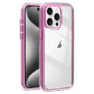 For iPhone 15 Pro Max Acrylic Hybrid TPU 3-in-1 Airbag Shockproof Phone Case(Pink) - 1