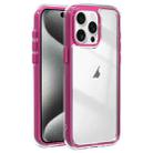 For iPhone 15 Pro Max Acrylic Hybrid TPU 3-in-1 Airbag Shockproof Phone Case(Rose Red) - 1