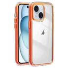 For iPhone 15 Plus Acrylic Hybrid TPU 3-in-1 Airbag Shockproof Phone Case(Orange) - 1