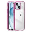 For iPhone 15 Plus Acrylic Hybrid TPU 3-in-1 Airbag Shockproof Phone Case(Pink) - 1