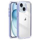 For iPhone 15 Plus Acrylic Hybrid TPU 3-in-1 Airbag Shockproof Phone Case(Light Purple) - 1