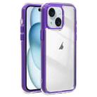 For iPhone 15 Plus Acrylic Hybrid TPU 3-in-1 Airbag Shockproof Phone Case(Purple) - 1