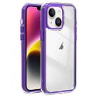 For iPhone 14 Plus Acrylic Hybrid TPU 3-in-1 Airbag Shockproof Phone Case(Purple) - 1