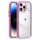 For iPhone 14 Pro Acrylic Hybrid TPU 3-in-1 Airbag Shockproof Phone Case(Pink) - 1