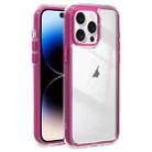 For iPhone 14 Pro Acrylic Hybrid TPU 3-in-1 Airbag Shockproof Phone Case(Rose Red) - 1