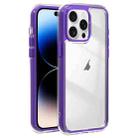 For iPhone 14 Pro Acrylic Hybrid TPU 3-in-1 Airbag Shockproof Phone Case(Purple) - 1