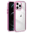 For iPhone 12 Pro Max Acrylic Hybrid TPU 3-in-1 Airbag Shockproof Phone Case(Pink) - 1