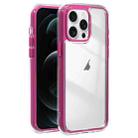 For iPhone 12 Pro Max Acrylic Hybrid TPU 3-in-1 Airbag Shockproof Phone Case(Rose Red) - 1