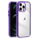 For iPhone 12 Pro Max Acrylic Hybrid TPU 3-in-1 Airbag Shockproof Phone Case(Purple) - 1