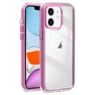 For iPhone 11 Acrylic Hybrid TPU 3-in-1 Airbag Shockproof Phone Case(Pink) - 1