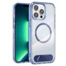 For iPhone 13 Pro Max Clear PC Hybrid TPU MagSafe Phone Case with Holder(Blue) - 1