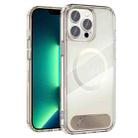 For iPhone 13 Pro Max Clear PC Hybrid TPU MagSafe Phone Case with Holder(Desert Gold) - 1