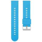 18mm Solid Color Steel Buckle Silicone Watch Band(Blue) - 1