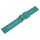 18mm Solid Color Steel Buckle Silicone Watch Band(Dark Green) - 3
