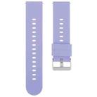 18mm Solid Color Steel Buckle Silicone Watch Band(Lavender Purple) - 1