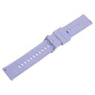 18mm Solid Color Steel Buckle Silicone Watch Band(Lavender Purple) - 3